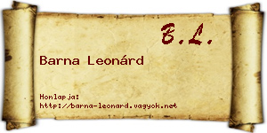 Barna Leonárd névjegykártya