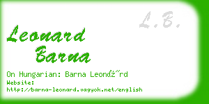 leonard barna business card